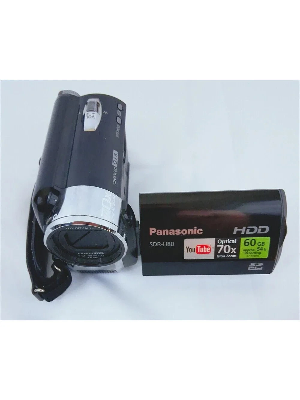 Panasonic SDR-H80P 70X Optical Zoom HDD Camera - Black with Battery Untested